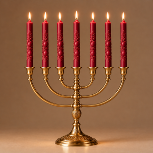 Red pomegranate candle
